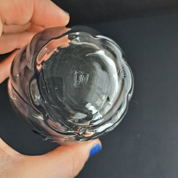 Anchor Hocking AHC22 Old Fashioned Glass 3.75" Clear Swirl Base Tumbler Vintage - Picture 8 of 8